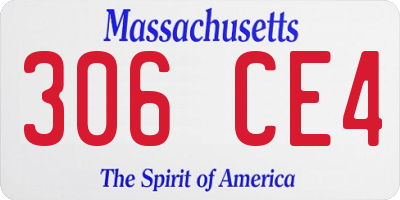MA license plate 306CE4
