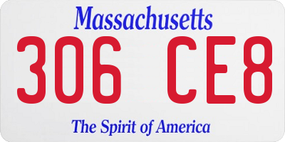 MA license plate 306CE8