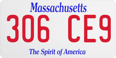 MA license plate 306CE9