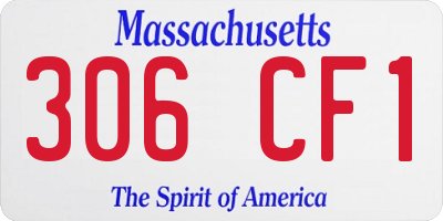 MA license plate 306CF1