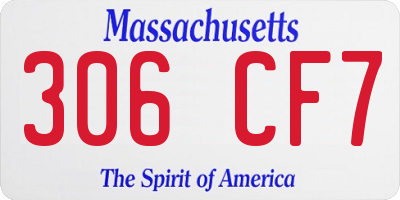 MA license plate 306CF7