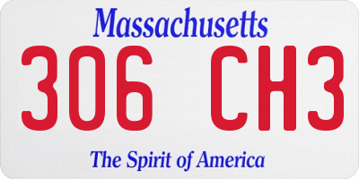MA license plate 306CH3
