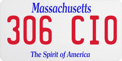 MA license plate 306CI0