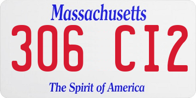 MA license plate 306CI2