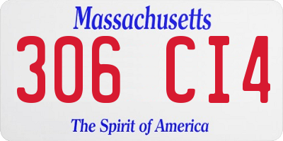 MA license plate 306CI4