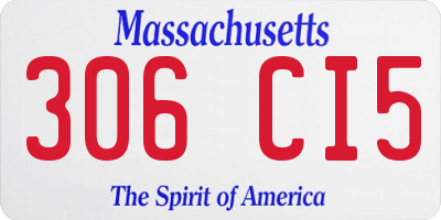 MA license plate 306CI5