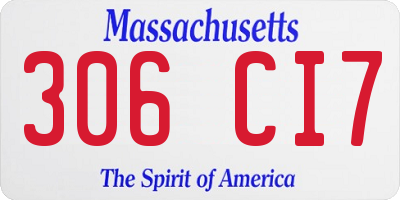 MA license plate 306CI7