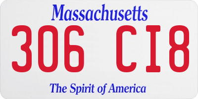 MA license plate 306CI8