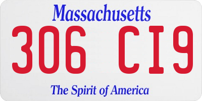 MA license plate 306CI9