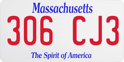 MA license plate 306CJ3