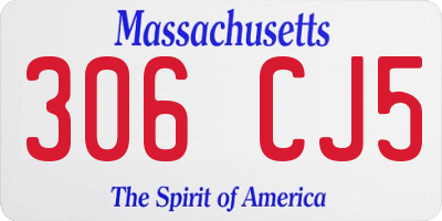 MA license plate 306CJ5