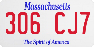 MA license plate 306CJ7