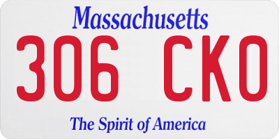 MA license plate 306CK0