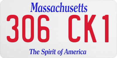 MA license plate 306CK1