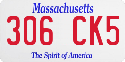MA license plate 306CK5