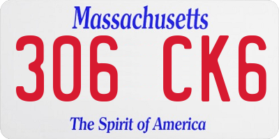 MA license plate 306CK6