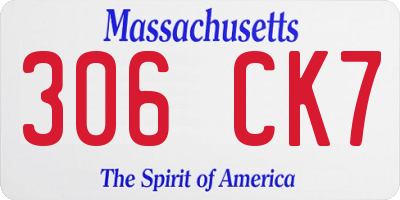 MA license plate 306CK7