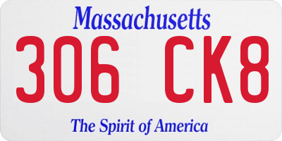 MA license plate 306CK8