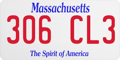 MA license plate 306CL3