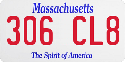MA license plate 306CL8