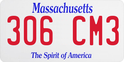 MA license plate 306CM3