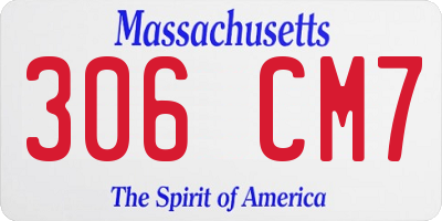 MA license plate 306CM7
