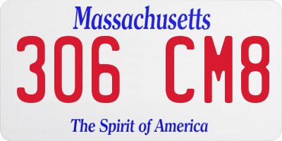 MA license plate 306CM8
