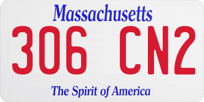 MA license plate 306CN2