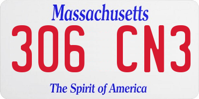MA license plate 306CN3