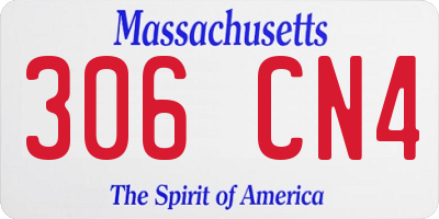 MA license plate 306CN4