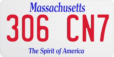 MA license plate 306CN7