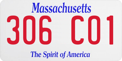 MA license plate 306CO1