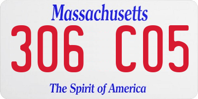 MA license plate 306CO5