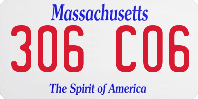 MA license plate 306CO6