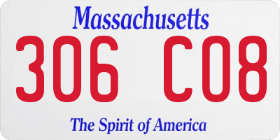 MA license plate 306CO8