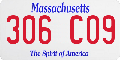 MA license plate 306CO9