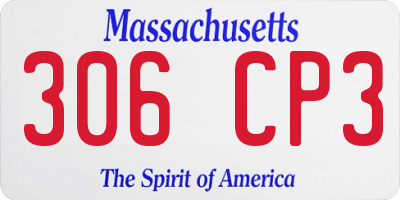 MA license plate 306CP3