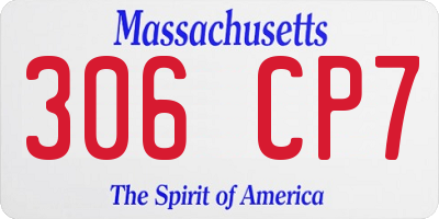 MA license plate 306CP7