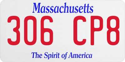 MA license plate 306CP8
