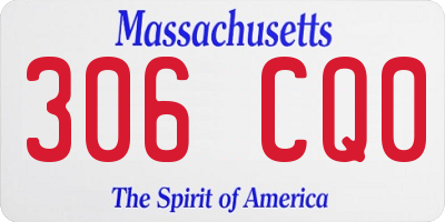 MA license plate 306CQ0