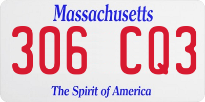 MA license plate 306CQ3