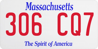 MA license plate 306CQ7
