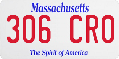 MA license plate 306CR0