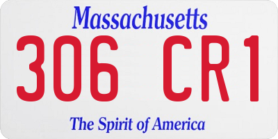 MA license plate 306CR1
