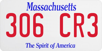MA license plate 306CR3