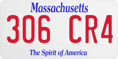 MA license plate 306CR4