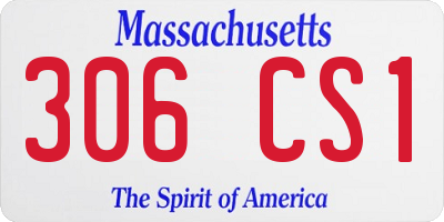 MA license plate 306CS1