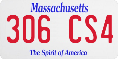 MA license plate 306CS4