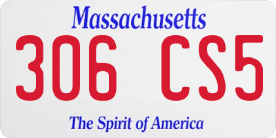 MA license plate 306CS5