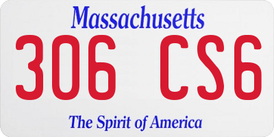 MA license plate 306CS6